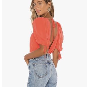 NEW Lovers and Friends Stardust Bodysuit in Coral Red - Small - Never Worn